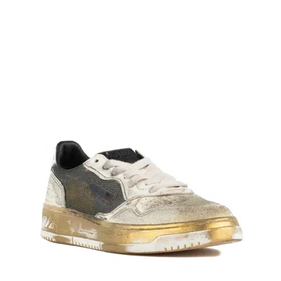 Autry Metallic Leather Low Top Sneakers In Multi