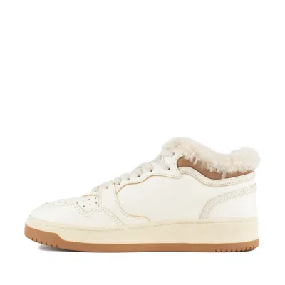 Autry Sneakers Med-way In Leather Color Marshmallow And Brown In Neutral