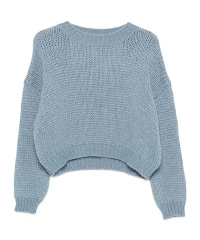 Roberto Collina Round-neck Knitted Sweater In Blue