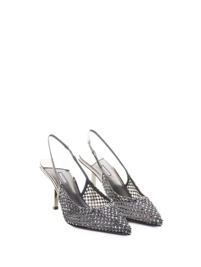 Le Silla Gilda 80 Crystal-embellished Slingback Pumps In Gray