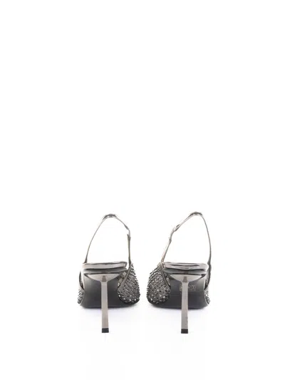 Le Silla Gilda 80 Crystal-embellished Slingback Pumps In Gray
