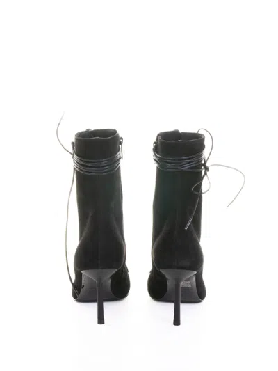 Le Silla Colette Lace-up Leather Ankle Boot In Black