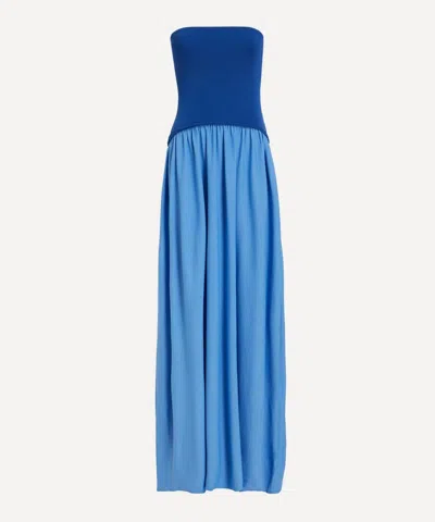 Solid & Striped Strapless Soglio Dress In Maritime Navy In Blue
