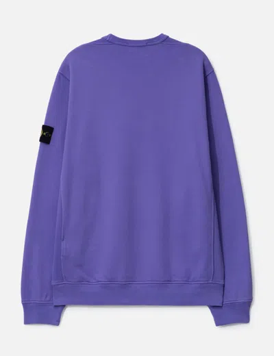 Stone Island Ribbed Crew Neck Sweatshirt In Purple
