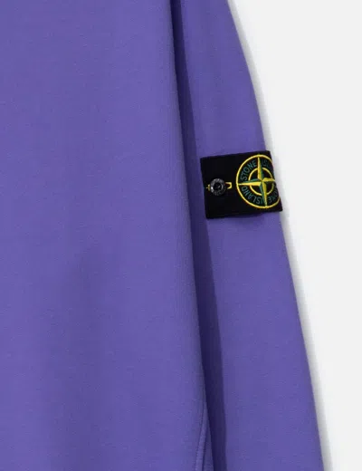 Stone Island Ribbed Crew Neck Sweatshirt In Purple