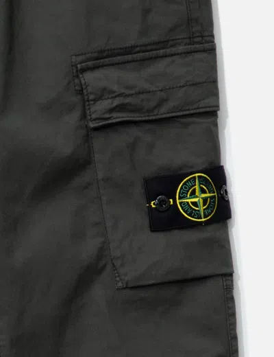 Stone Island Regular Tapered Cargo Trousers With Elastic Waistband In Gray