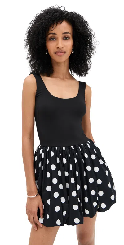 Le Bop Piper Combo Dress Black/polka Dot In Black