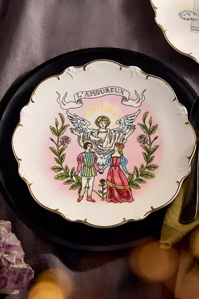 Ex-libris Paris Tarot Stoneware Plate, L'amoureux In Multi