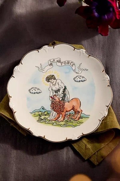 Ex-libris Paris Tarot Stoneware Plate, La Force In Multi