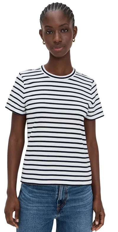 Madewell Perfect Stripe Crewneck Tee B & W Stripe In White