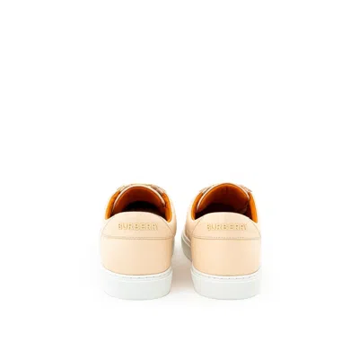 Burberry Pink Leather Sneaker In Brown