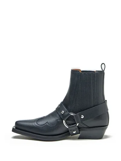 Ganni Western Fitted Chelsea Boots For Women In Black