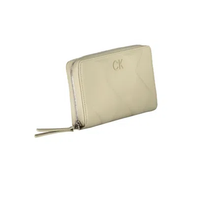 Calvin Klein Beige Polyester Wallet In Burgundy