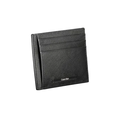 Calvin Klein Black Leather Wallet In Black