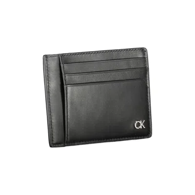 Calvin Klein Black Leather Wallet In Black