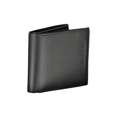 Calvin Klein Black Leather Rfid Wallet With Coin Purse In Black
