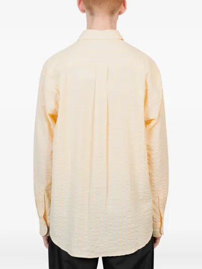 Vous Décidez Gestreiftes Hemd Aus Seersucker In Yellow