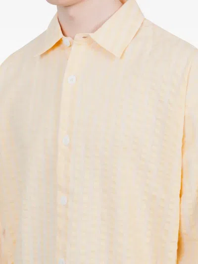 Vous Décidez Gestreiftes Hemd Aus Seersucker In Yellow