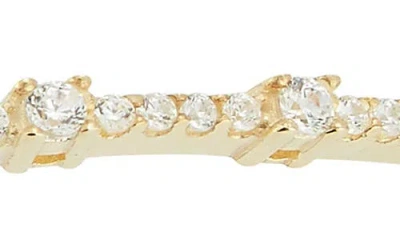 Chloe & Madison Chloe And Madison 14k Gold Plate Cubic Zirconia Bangle Bracelet In Gold