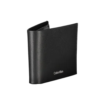 Calvin Klein Elegant Black Leather Wallet With Rfid Blocking In Black