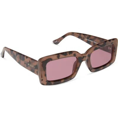 Diff Katie 52mm Gradient Rectangle Sunglasses In Brown