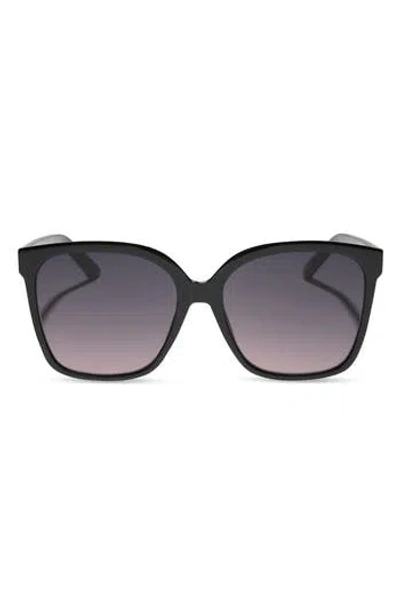 Diff Hazel 58mm Square Sunglasses In Black