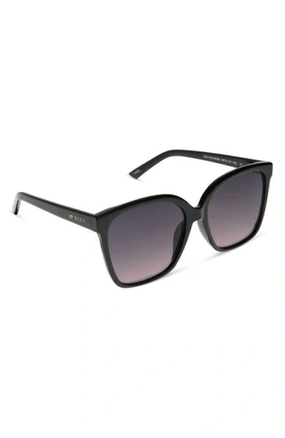 Diff Hazel 58mm Square Sunglasses In Black