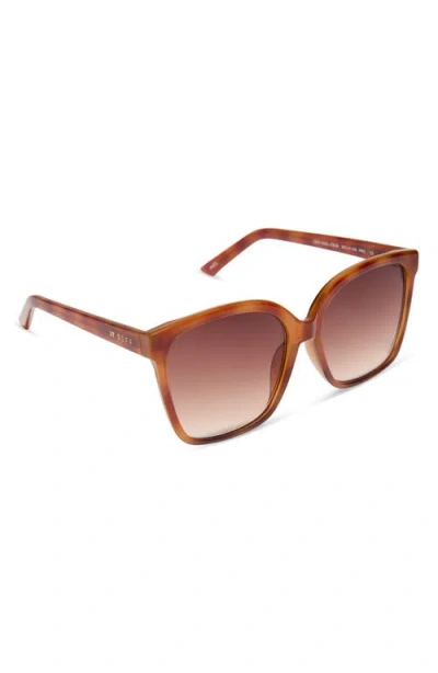 Diff Hazel 58mm Square Sunglasses In Brown