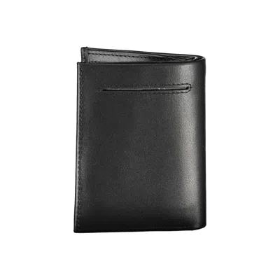 Calvin Klein Sleek Black Leather Rfid Men's Wallet In Black