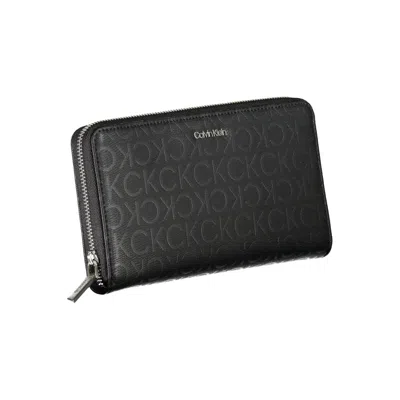 Calvin Klein Sleek Designer Three-compartment Women's Wallet In Black