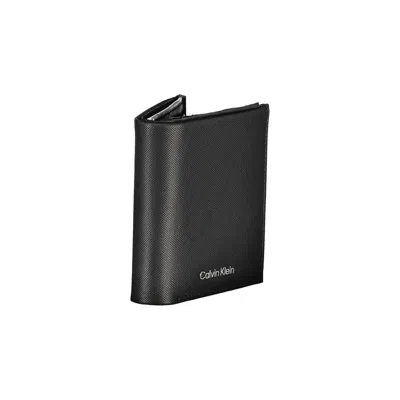 Calvin Klein Sleek Leather Bi-fold Wallet With Rfid Men's Block In Black