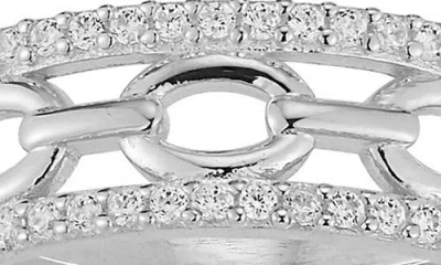 Chloe & Madison Chloe And Madison Silver Cz Triple Stack Ring In Metallic
