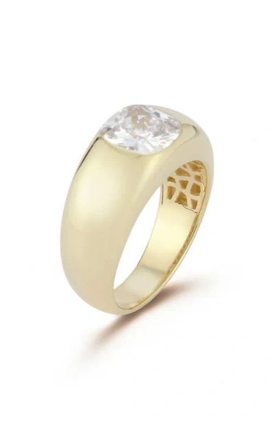 Chloe & Madison Chloe And Madison 14k Gold Plated Sterling Silver Dome Ring In Gold