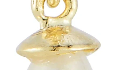 Chloe & Madison Chloe And Madison Cubic Zirconia Cultured Pearl Chain Drop Earrings In Gold