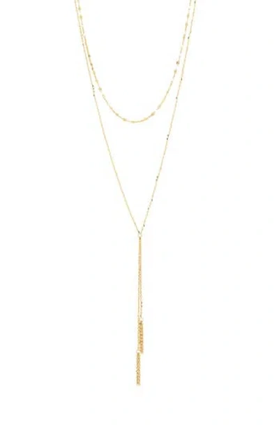 Frankie & Zoe 14k Yellow Gold Layered Chain Y-necklace In Gold
