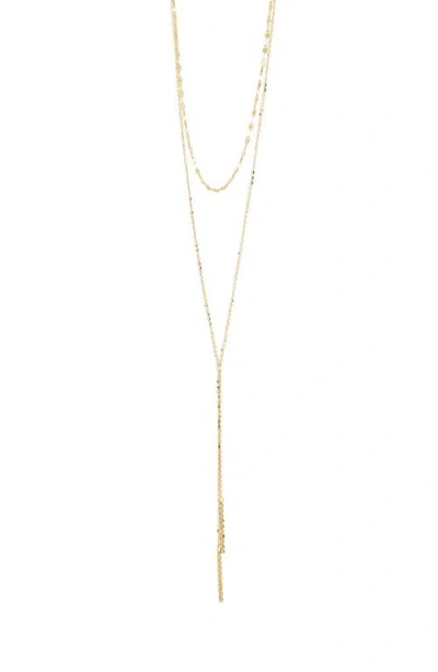 Frankie & Zoe 14k Yellow Gold Layered Chain Y-necklace In Gold