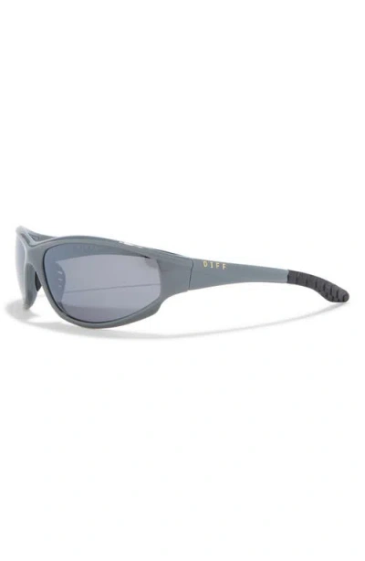 Diff Lightning 64mm Oval Sunglasses In Gray