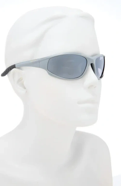 Diff Lightning 64mm Oval Sunglasses In Gray