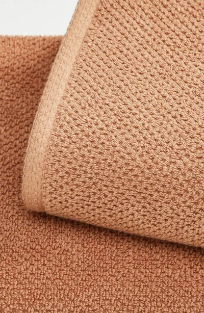 Woven & Weft Loop Textured 2-pack Bath Towels In Brown