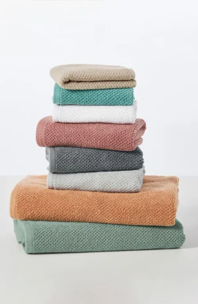 Woven & Weft Loop Textured 2-pack Bath Towels In Green