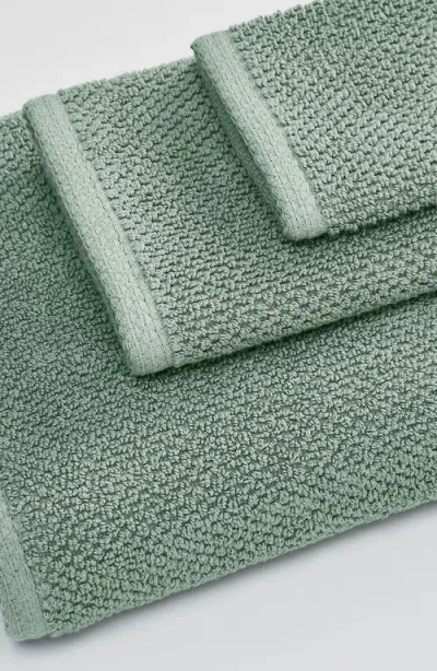 Woven & Weft Loop Textured 2-pack Bath Towels In Green