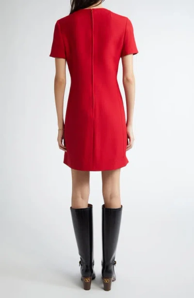 Valentino Garavani Bow Detail Crepe Couture Minidress In Red