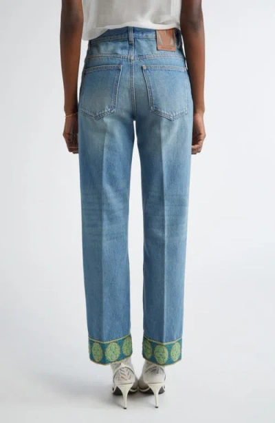 Valentino Garavani Straight-leg Jeans With Decorative Cuffs In Black