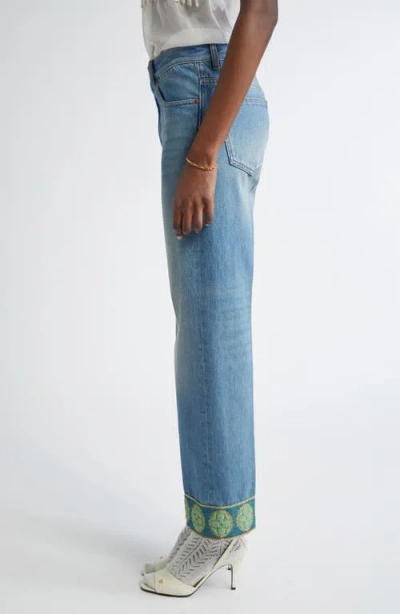 Valentino Garavani Straight-leg Jeans With Decorative Cuffs In Black