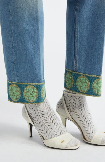 Valentino Garavani Straight-leg Jeans With Decorative Cuffs In Black