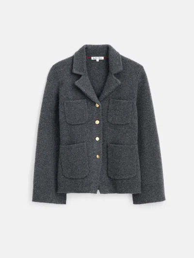 Alex Mill London Merino Wool Blend Sweater Jacket In Gray
