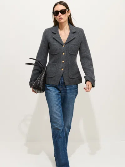 Alex Mill London Merino Wool Blend Sweater Jacket In Gray