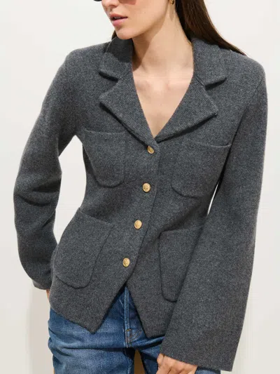 Alex Mill London Merino Wool Blend Sweater Jacket In Gray