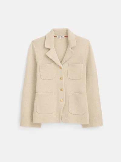 Alex Mill London Merino Wool Blend Sweater Jacket In Neutral