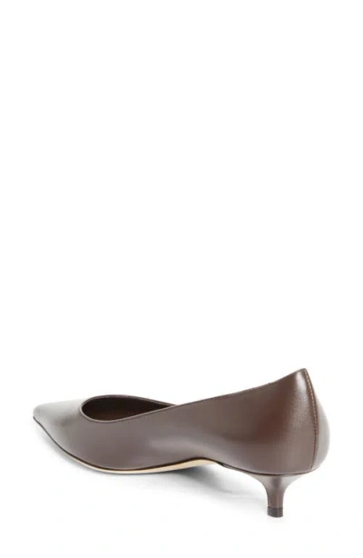 Jimmy Choo Amelia Pointed Toe Kitten Heel Pump In Brown